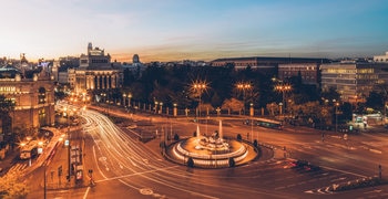 a view of a city at night