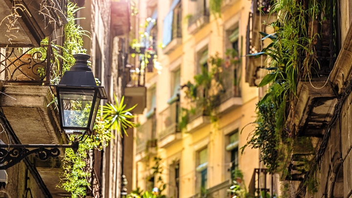 un primer plano de una calle de la ciudad concurrida